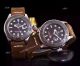 Rolex Yachtmaster Rose Gold Replica Watch - Black Leather Strap (7)_th.jpg